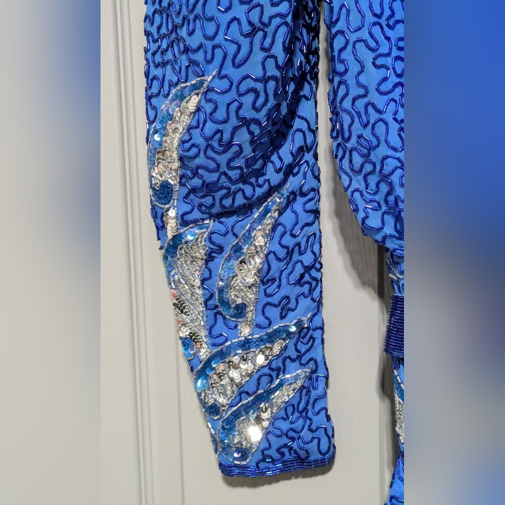 Vintage 80s Stephen Yearich Sequin and Beaded Dress Size S/M - Picture 3 of 8